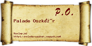 Palade Oszkár névjegykártya